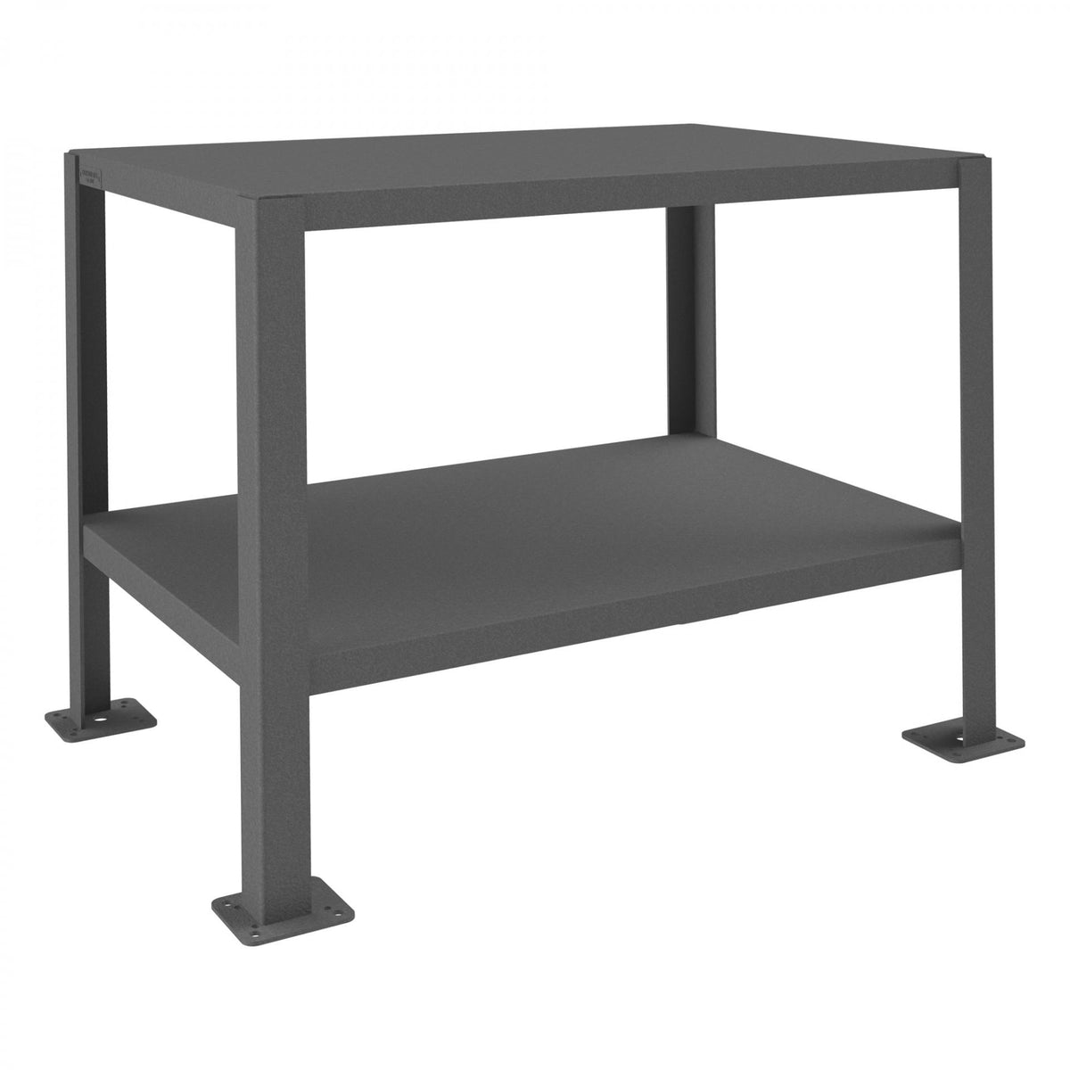 Durham Mfg Metal Shelf Machine Table, 30" High, Gray - 38 3/8" x 26 3/8"