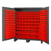 Durham Mfg SSC-722484-BDLP-264 Bin Storage Cabinet, 72" Wide - Gray Red