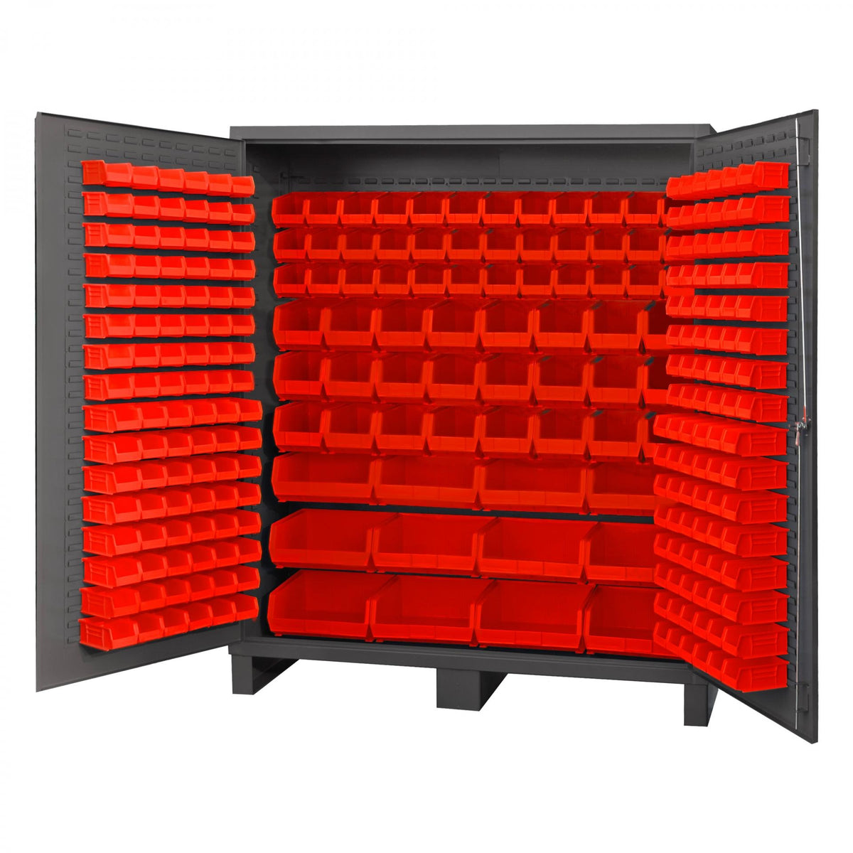 Durham Mfg SSC-722484-BDLP-264 Bin Storage Cabinet, 72" Wide - Gray Red