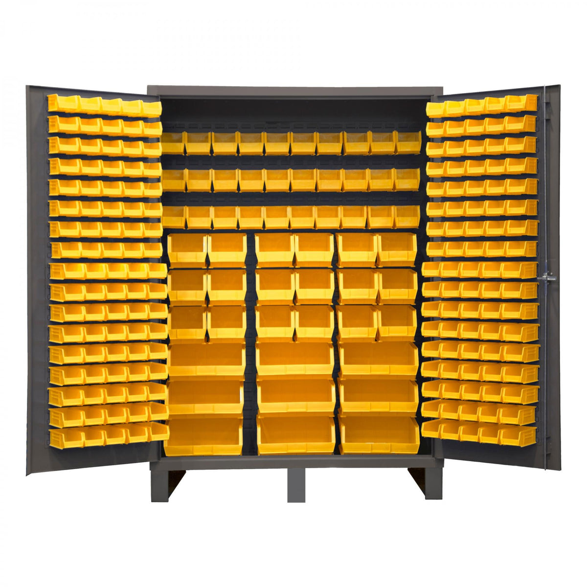 Durham Mfg SSC-227 Bin Storage Cabinet, 60" Wide - Gray Yellow