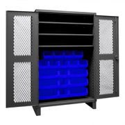 Durham Mfg HDCV48-18B Bin Storage Cabinet, 48" Wide - Blue Gray