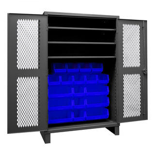 Durham Mfg HDCV48-18B Bin Storage Cabinet, 48" Wide - Blue Gray