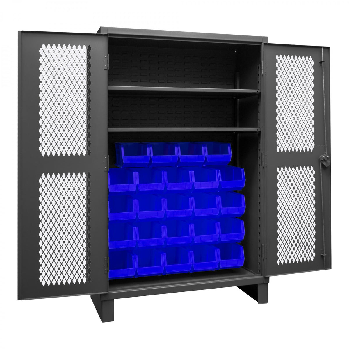 Durham Mfg HDCV48-24B Bin Storage Cabinet, 48" Wide - Blue Gray