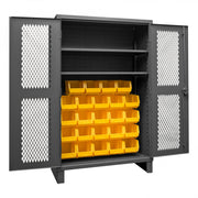 Durham Mfg HDCV48-24B Bin Storage Cabinet, 48" Wide - Gray Yellow