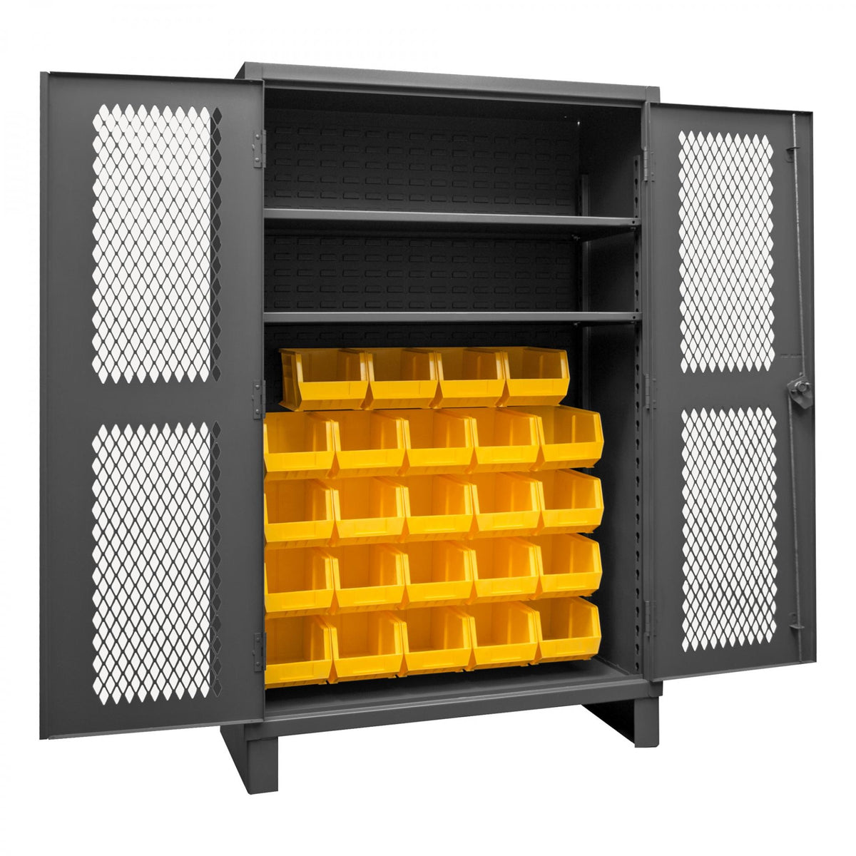 Durham Mfg HDCV48-24B Bin Storage Cabinet, 48" Wide - Gray Yellow