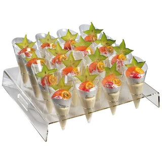 Solia SC00016c Acrylic Square Buffet Display, 16 Cones, Clear - Default Title