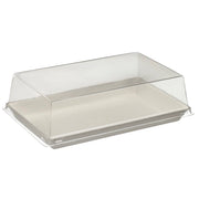 Solia PET Plastic Lid, Clear - 3 3/16" x 6 5/16"