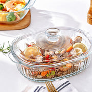 M MCIRCO Glass Casserole Set, 1.9 and 3 Quart Capacity, Clear With Lids