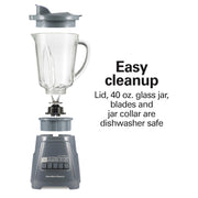 Hamilton Beach Gray / 40 Oz. Glass Jar (Pack of 1) / Countertop Blenders Countertop Blenders
