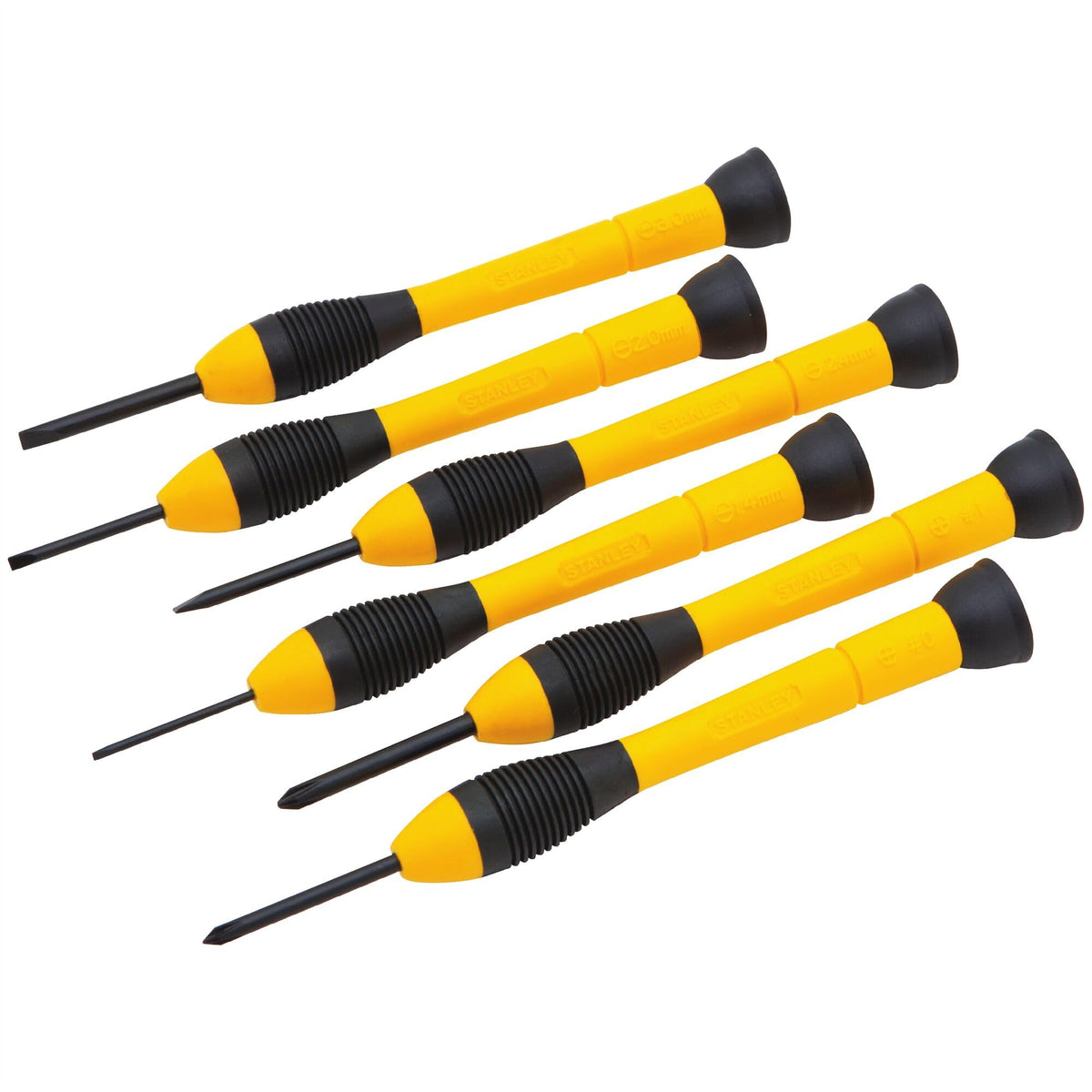 ® 6-Piece Precision Screwdriver Set by STANLEY – 66-052, Bamboo, Yellow, Pack of 6, Model 66-052
