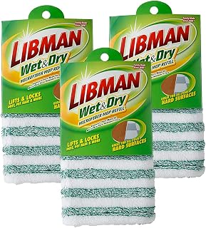 Libman Wet & Dry Microfiber Mop Refill Pads, 3 Pack