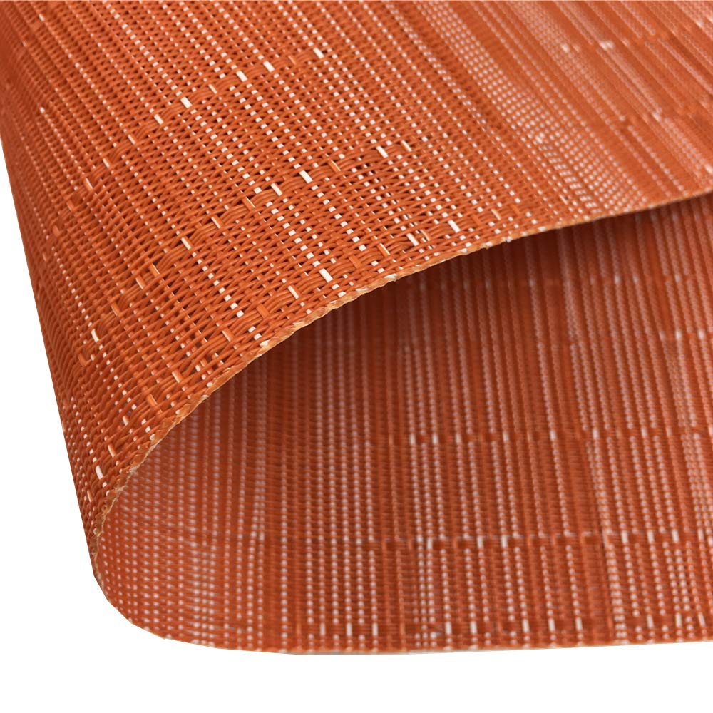 Wazaigur Placemat Set, 17.7 x 11.8 Inches, Orange