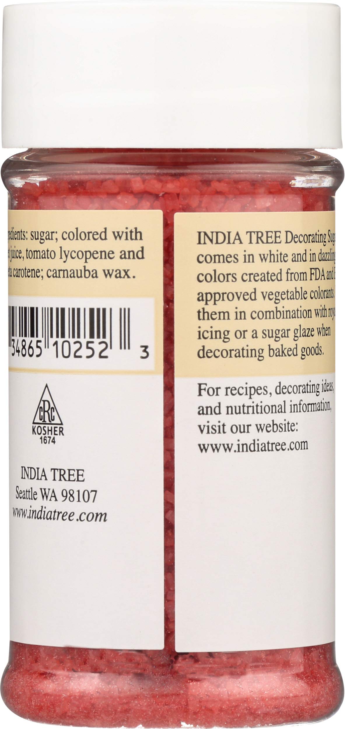 Red Decorating Sugar by India Tree – 3.3 Ounce (Pack of 1), Red, Model 0734865102523