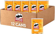 Pringles Crisps, Lunch Snacks, Office and Kids Snacks, Grab N' Go, Cheddar Cheese (12 Cans)