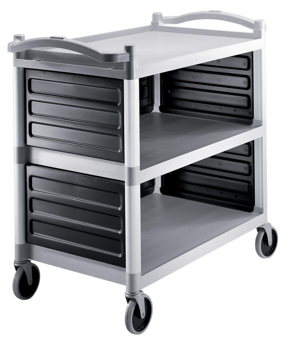 (1100) Single Shelf Panel Set for KD Utility Carts by Cambro – Polypropylene, Black, Model 788699