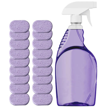 Splash Spray Cleaner Bottle with 18PCS Cleaning Tablets by BEAHING – Bottle, Plastic, 18pcs Tablet