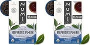Numi Organic Emperor's Pu-erh Tea, 16 Tea Bags, Aged Fermented Yunnan Black Tea, Caffeinated (Packaging May Vary) (Pack of 2)