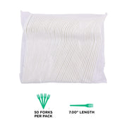 Eco-Products Compostable CPLA 7" Plastic Dinner Forks by ECO PRODUCTS – 7 inch Fork, CPLA Plastic, White, Pack of 1000, Model EP-S017