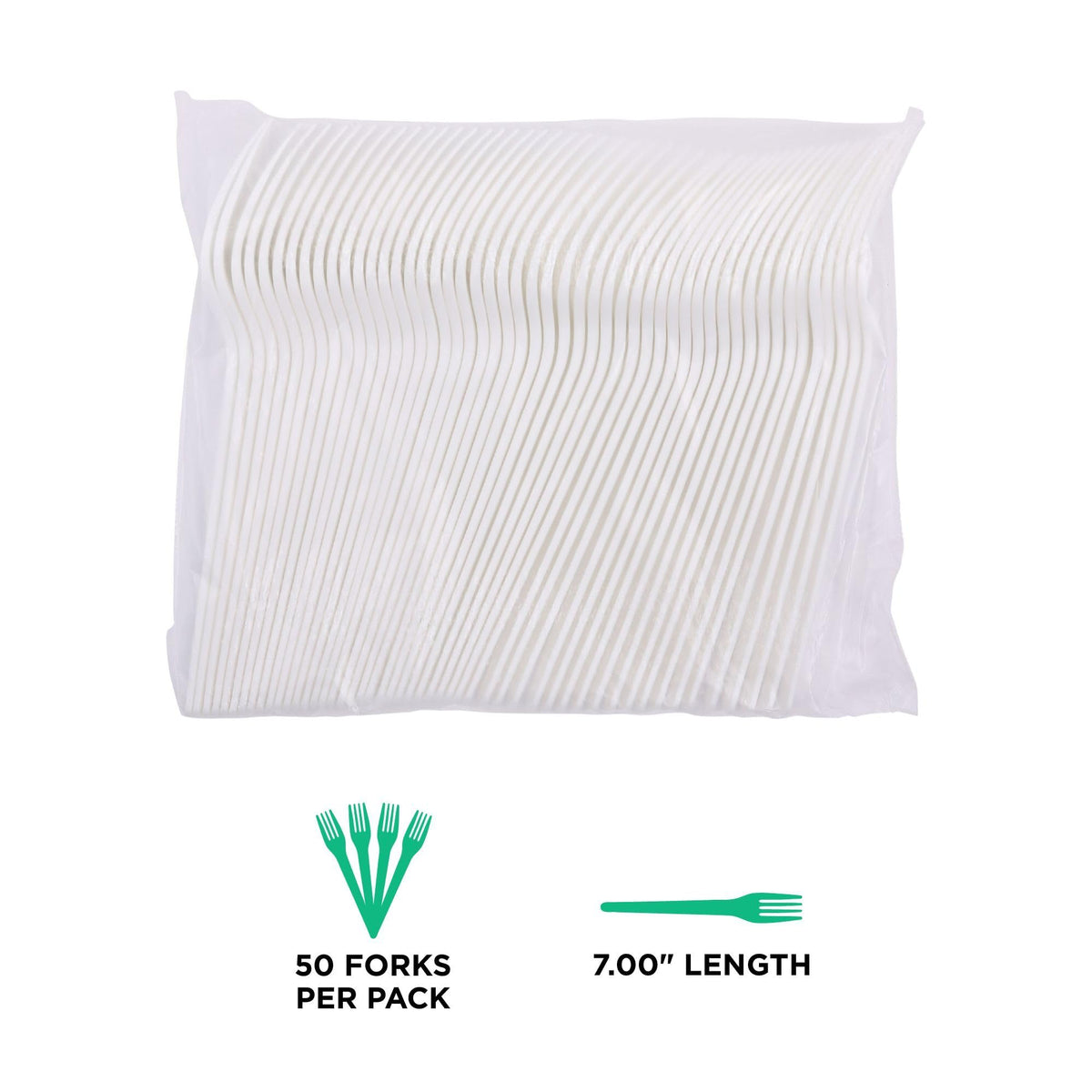 Eco-Products Compostable CPLA 7" Plastic Dinner Forks by ECO PRODUCTS – 7 inch Fork, CPLA Plastic, White, Pack of 1000, Model EP-S017