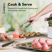 9.5-Inch Stainless Steel Locking Tongs by Cuisipro – 9.5-Inch, Stainless Steel, Silver, Model 1330