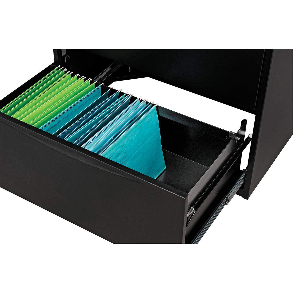 36" W Premium Lateral File Cabinet by Global Industrial – 36 inches (W) x 28 inches (H) x 18 inches (D), Alloy Steel, Black, Model LF-36-2D-BLACK
