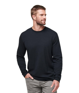 Men's Cloud Waffle Crew Black L by TravisMathew – Large, Polyester, Black, Model 1MW447