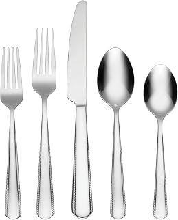 Oneida Gable 42 Piece Everyday Flatware Set, Service for 8, 18/0 Stainless Steel
