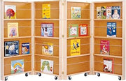 Jonti-Craft Folding Mobile Room Divider Bookcase & Bookshelf, 4 Wooden Storage Panels - 0267JC