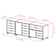 Winsome Black / 2 Doors, 15 Drawers / Contemporary Storage Cabinets