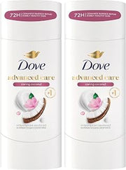 Dove Advanced Care Antiperspirant Caring Coconut, Deodorant Stick for Women, for 48 Hour Protection And Soft And Comfortable Underarms, 2.6 oz (Pack of 12)