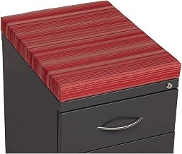 Hirsh Industries Inc 2 Drawer Box/File Pedestal, Charcoal with Red Cushion Top, 23-3/4"H