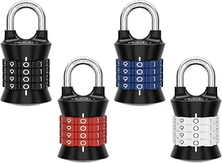Master Lock Set Your Own Combination Padlock, Gym Locker Locks with Code for Securing Indoor Valuables, 4 Pack, 1535EC4