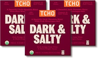 TCHO Dark & Salty 81% Dark Chocolate Bars (3 pack) |Plant Based, Organic & Fair Trade Certified Chocolate | Non GMO, Non-Dairy, Vegan, Soy Free (2.1oz each)