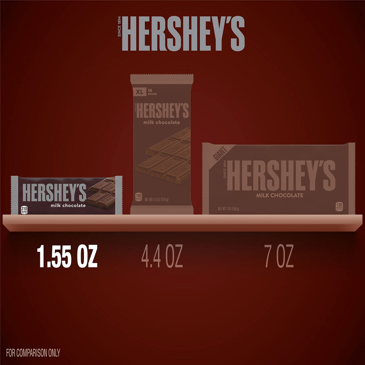 HERSHEY'S Milk Chocolate / 1.55 Ounce (Pack of 1) / brown Candy & Chocolate Bars