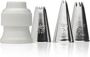 Ateco 381 4-Piece Stainless Steel Open Star Piping Tip Decorating Set, 12/Pack