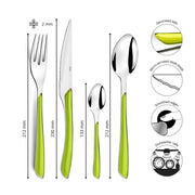Amefa 32 Piece Cutlery Set for 8 People / Green / Modern Flatware Sets