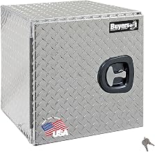Buyers Products 1705201 Aluminum Underbody Truck Box, 18 x 18 x 18 Inch, Silver Diamond Tread Truck Tool Box W/ Locking Barn Door Closure, Made in the USA, Vehicle Tool Box for Storage & Organization
