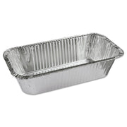 Pactiv Y6062XH Ribbed 1/3-Size Aluminum Bread Pans – 1-Comp, 8 2/5w x 5 9/10d x 3h (Case of 200)