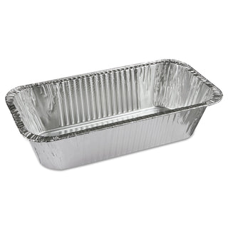 Pactiv Y6062XH Ribbed 1/3-Size Aluminum Bread Pans – 1-Comp, 8 2/5w x 5 9/10d x 3h (Case of 200)