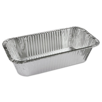 Pactiv Y6062XH Ribbed 1/3-Size Aluminum Bread Pans – 1-Comp, 8 2/5w x 5 9/10d x 3h (Case of 200)