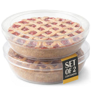 Mission Gallery Pie Carrier with Lid, Fits 10 Inch Pies, 2 Pack Transparent