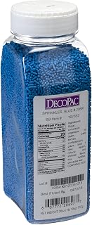 DecoPac Blue Sprinkles | Extra Large 26oz Pack | Cake Sprinkle Mix, Fancy Sprinkles For Cake Decorating, Handheld Container, Candy Sprinkles, Cake Sprinkles - Blue