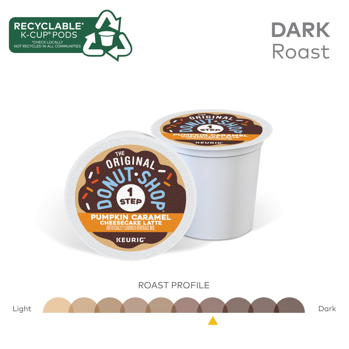 Pumpkin Caramel Cheesecake Latte by The Original Donut Shop – 60 Count (Pack of 1)