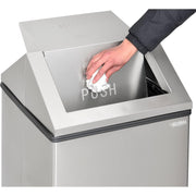 Indoor Square Trash Can with Swing Top Lid by Global Industrial – Stainless Steel, Model EK98045L-SS