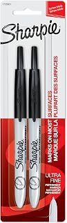 Sharpie Retractable Permanent Markers, Ultra Fine Point, Black, 2 Count