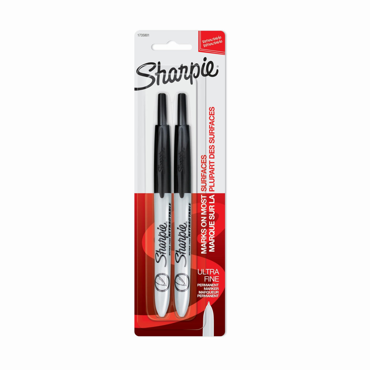 Sharpie 1 Count (Pack of 2) / Black / Standard Packaging Permanent Markers