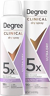 Degree Clinical Antiperspirant Deodorant Dry Spray, Ultra Dry, 3.8 oz