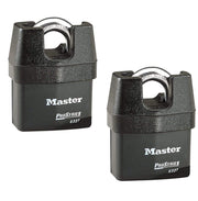Pro Series Padlock - (2) High Security Locks w/BumpStop Technology by Master Lock – 2 Pack, Alloy Steel, Pack of 2, Model 6327NKA-2