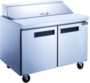 Dukers DSP48-12-S2 11.4 cu. ft. 2-Door Commercial Food Salad Sandwich Prep Table Refrigerator 48" inch