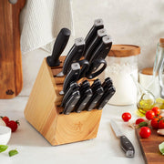 Forged Premio 17-pc Knife Block Set by HENCKELS – 17 Piece, Stainless Steel, Black, Pack of 17, Model 16935-017